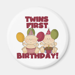 Imã Primeiro aniversario gêmeos - Camisetas e presente