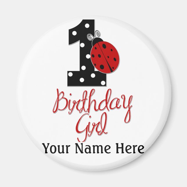 Imã primeiro aniversario - Lady Bug - 1 - Ladybug (Frente)