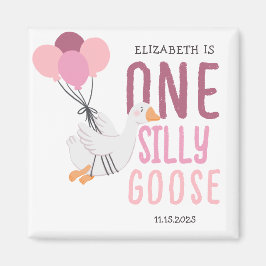 Imã Primeiro aniversario rosa-um-ganso-Bobo