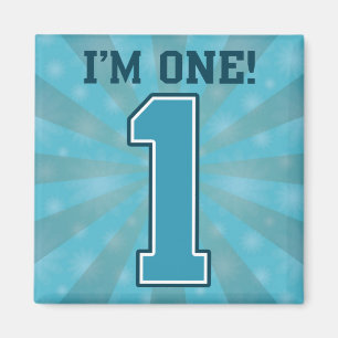Imã Primeiro Aniversário, sou um, Grande Azul Número 1