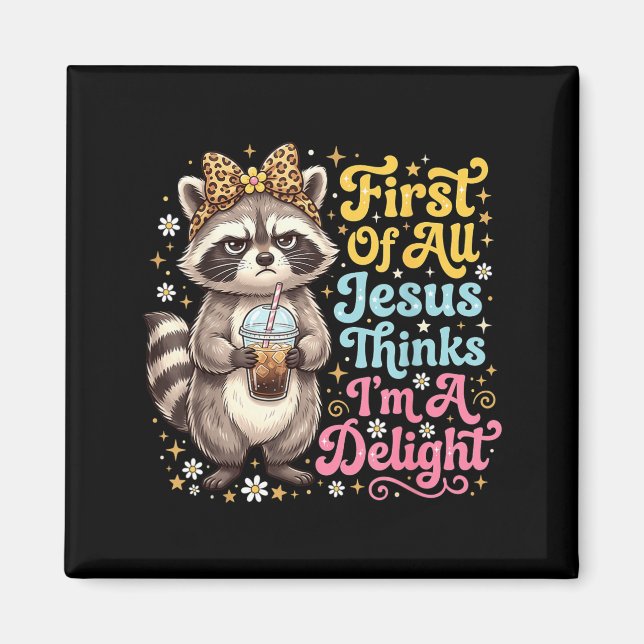 Imã Primeiro De Jesus Acha Um Design De Guaxinim Encan (Frente)