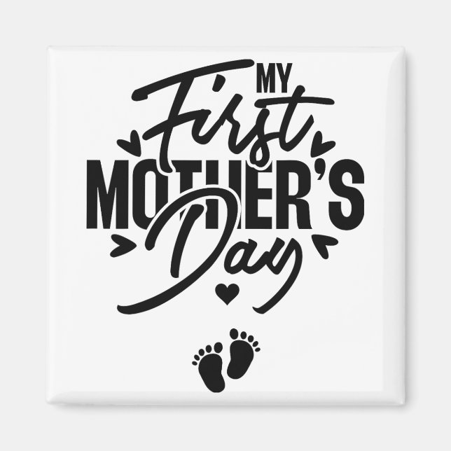 Imã Primeiro Dia das Mães Anúncio de Gravidez Mãe Para (Frente)