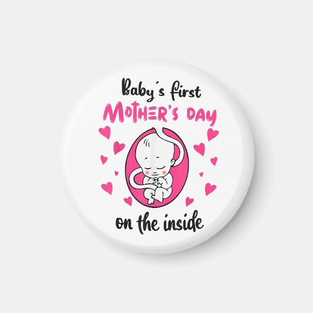 Imã Primeiro Dia das Mães do Bebê Por Dentro (Frente)