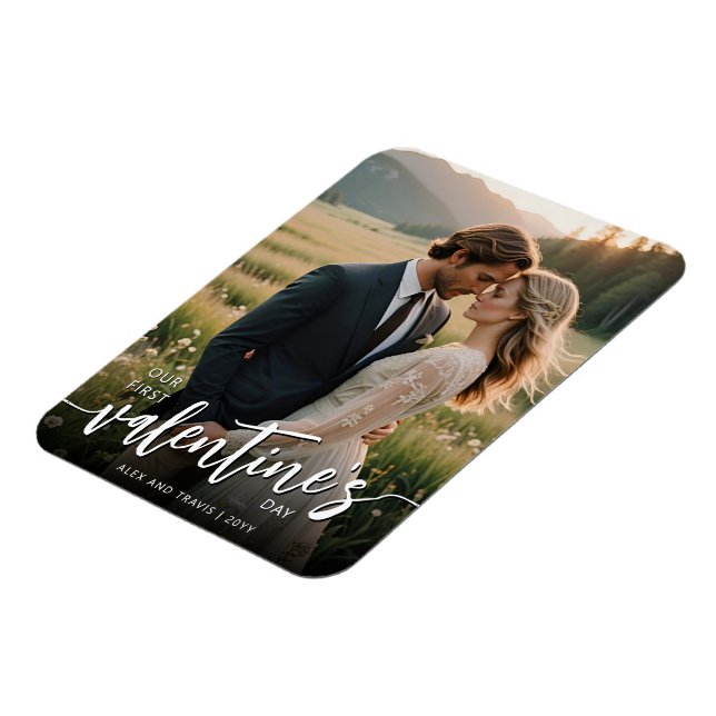 Ímã Primeiro Dia de os namorados personalizado do Phot (Left Side)