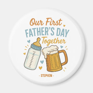 Imã Primeiro Dia do Pai Juntos - Beer & Baby Bottle