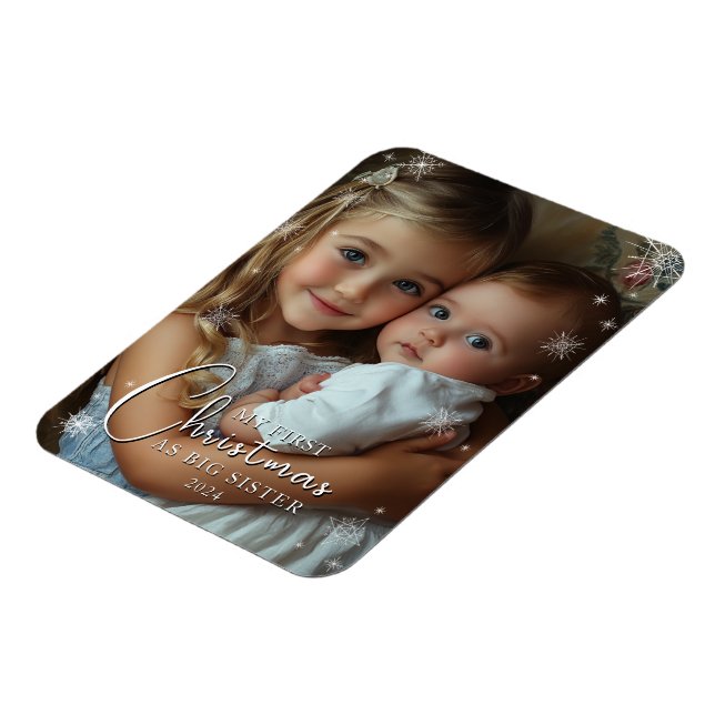 Ímã Primeiro Natal Como Foto Da Irmã Grande (Left Side)