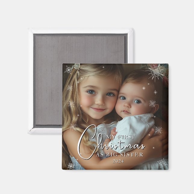 Imã Primeiro Natal Como Foto Da Irmã Grande (Front/Back)