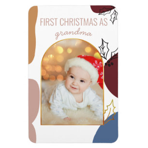 Ímã Primeiro Natal como Foto em Arco de Ouro com Fol