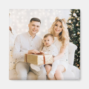 Imã Primeiro Natal como uma Família de Três Férias