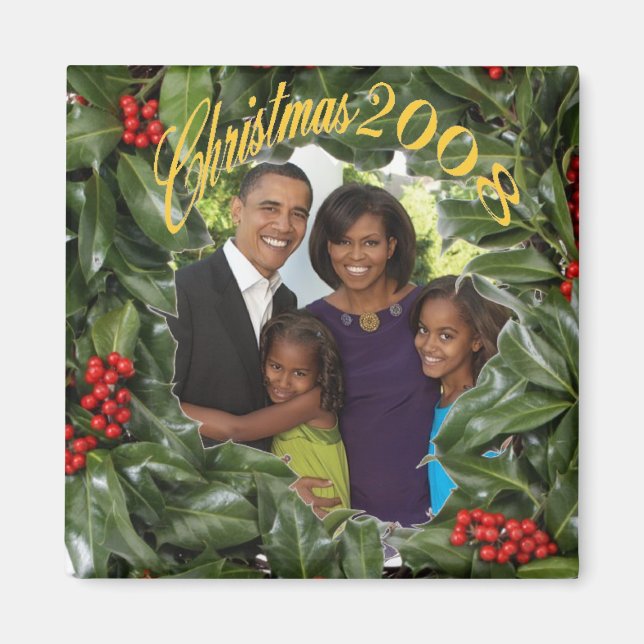 Imã Primeiro Natal da Família do Presidente Obama 2008 (Frente)