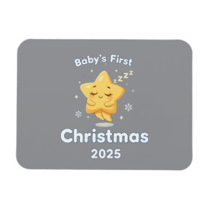 Ímã Primeiro Natal do Bebê 2025 Estrela Adormecida Fof