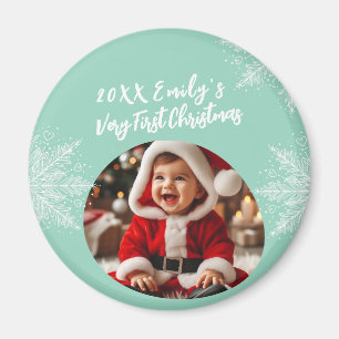 Imã Primeiro Natal do Bebê Foto Personalizada