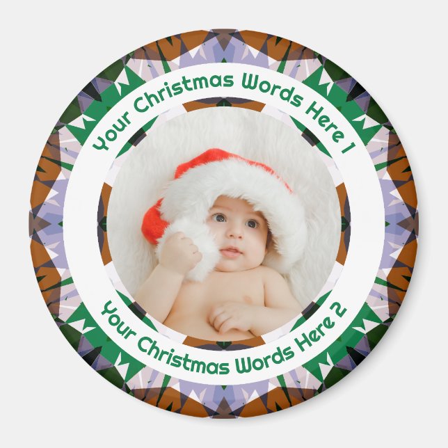 Imã Primeiro Natal do Bebê Presente de Foto da Família (Frente)