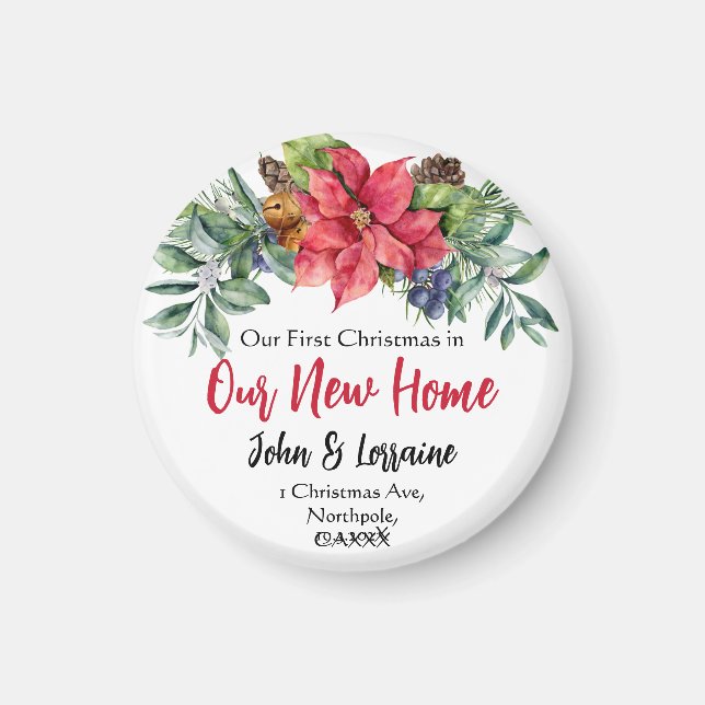 Imã Primeiro Natal em nosso Novo Ornamento Doméstico (Frente)