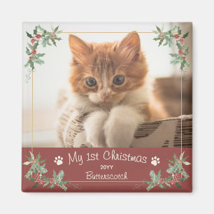 Imã Primeiro Nome de Foto de Natal do Animalzinho Impr