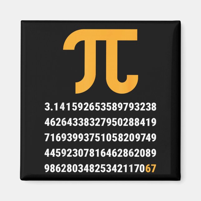 Imã Primeiros 100 Dígitos De Pi 67 Nerds Geeks Profess (Frente)