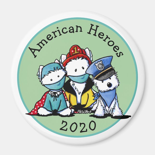 Imã Primeiros respondedores do KiniArt Westie (Frente)