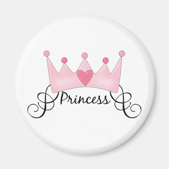 Imã Princesa com Coroa - Personalizável (Frente)