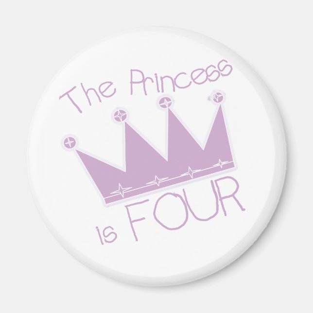 Imã Princesa Coroa 4ª Camisetas de Aniversário (Frente)
