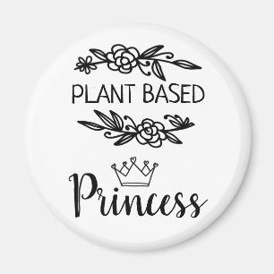 Imã Princesa de base vegetal vegan floral com coroa