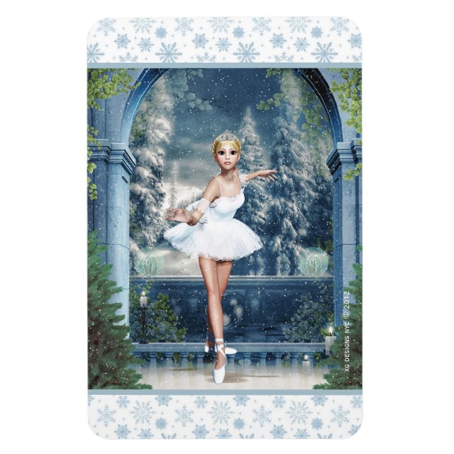 Ímã Princesa de Neve Ballerina Magnet de Natal (Vertical)