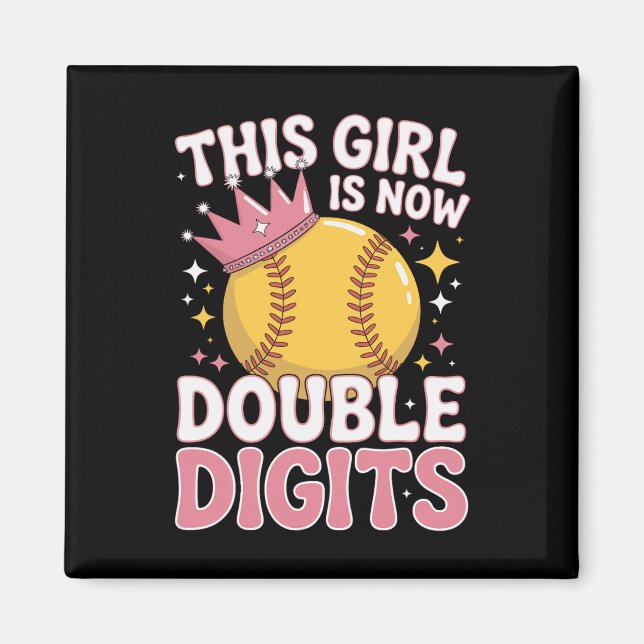 Imã Princesa do Softbol Esta Menina Agora Tem 10 Dígit (Frente)
