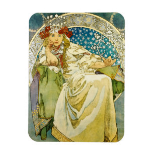 Ímã Princesa Jacinto Arte Nouveau de Alphonse Mucha
