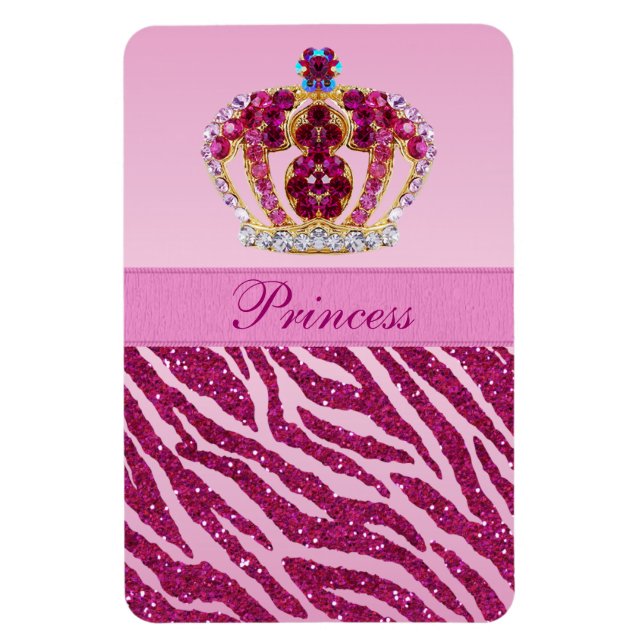 Ímã Princesa Rosa, Zebra Glusca, Impressão Magnet (Vertical)