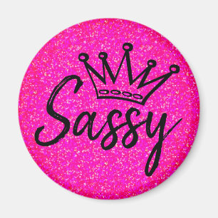 Imã Princesa Sassy - Coroa Glitz Negra e Rosa