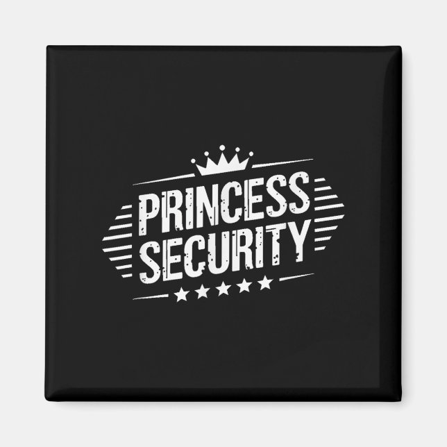 Imã Princesa Security Boys Brother Retro Birthday Pai (Frente)