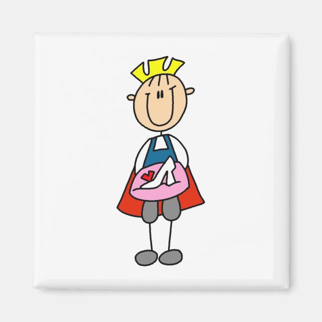 Imã Príncipe com camisetas e presentes de vidro (Frente)