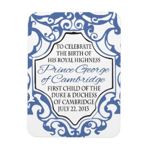 Ímã Príncipe rolo de George Azul/branco de HRH