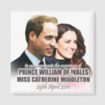 Imã Príncipe William & Kate Royal Wedding Magnet<br><div class="desc">Um tributo ao casal real - Príncipe William e Catherine "Kate" Middleton,  agora o Duque e Duquesa de Cambridge. Celebre o casamento do século e apoie o futuro rei e rainha da Grã-Bretanha!</div>