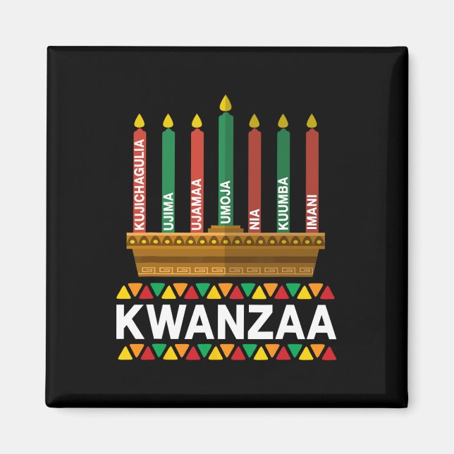 Imã Princípios Kwanzaa Candles Kinara Pan Afri (Frente)