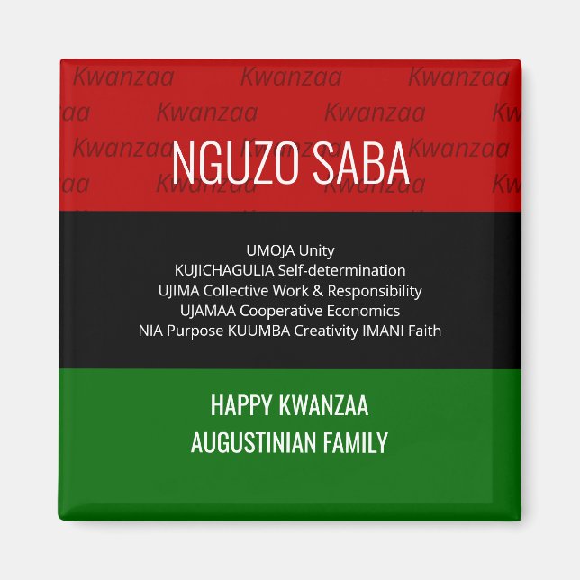 Imã Princípios NGUZO SABA 7 Personalizados Feliz Kwanz (Frente)