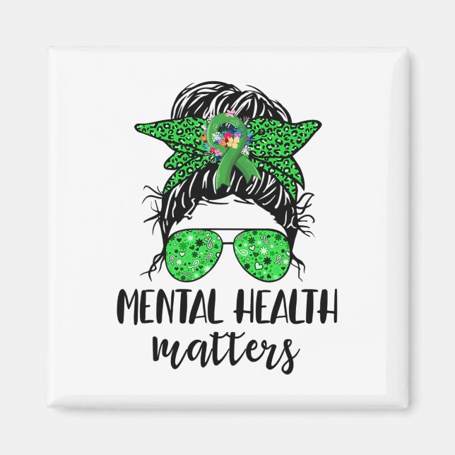 Imã Problemas de saúde Mensy Bun Gift Mental Health Aw (Frente)