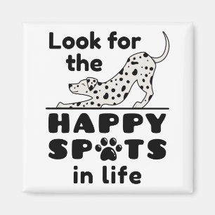 Imã Procure os lugares felizes no cachorro Dalmatian