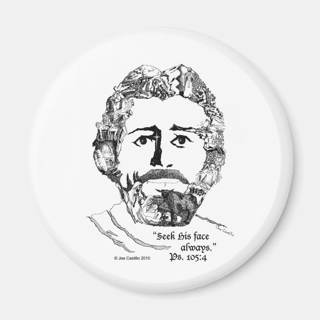 Imã "Procure Sempre O Rosto" Ps. 105:4 (Frente)