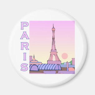 Imã Produtos cor-de-rosa do por do sol de Paris