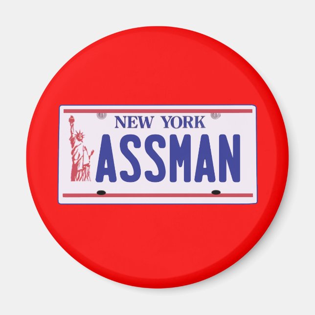 Imã Produtos de chapa de licença de Assman New York (Frente)