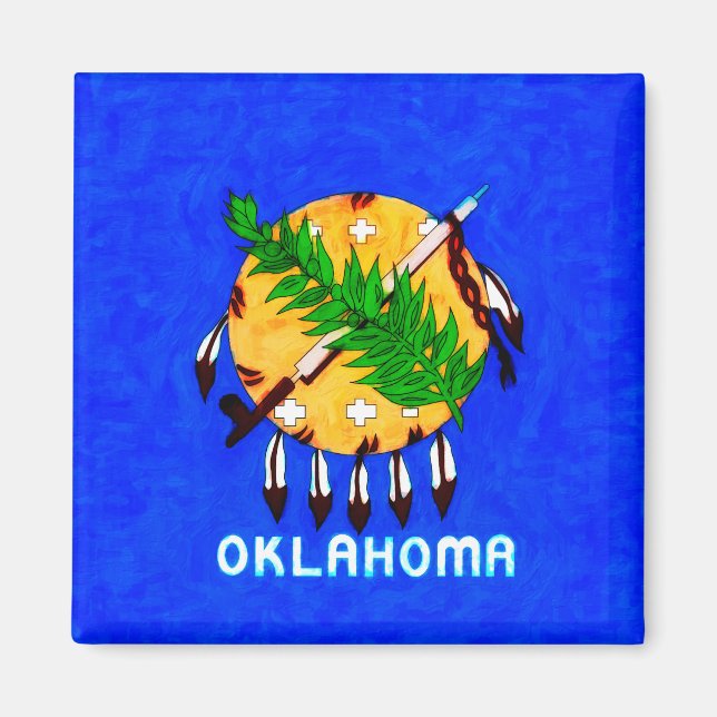 Imã Produtos de Sinalizador Pintados de Oklahoma (Frente)