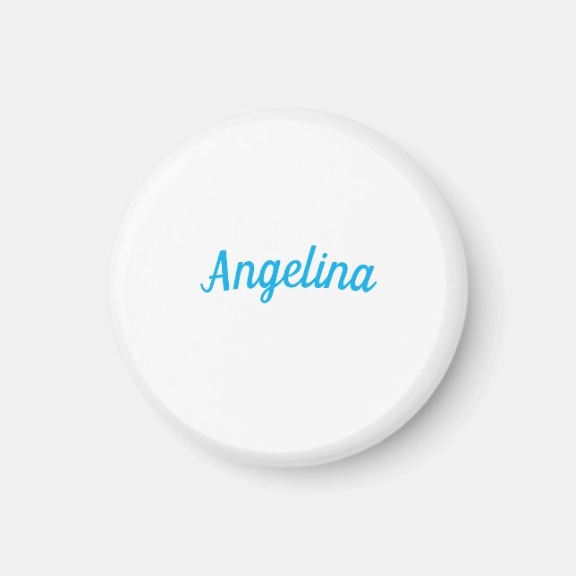 Imã Professional Plain Modern Elegant Blue Your Name (Frente)