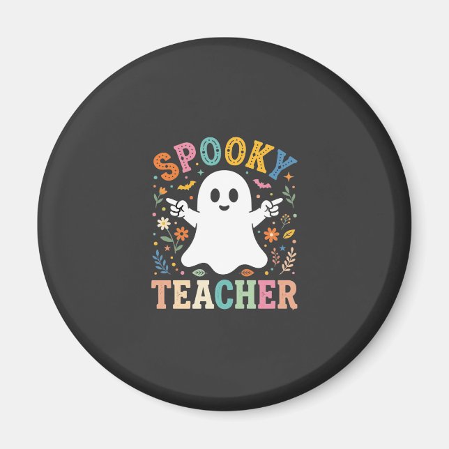 Imã Professor Assustador Fantasma Fofo Design de Hallo (Frente)