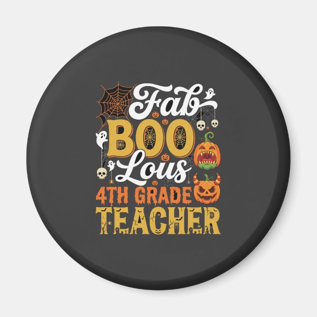 Imã Professor de 4ª série Faboolous no Halloween (Frente)