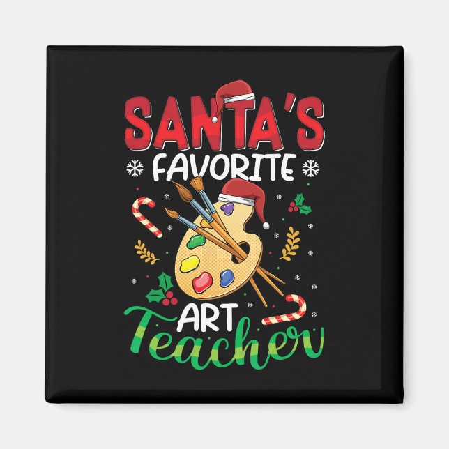 Imã Professor de Arte Favorita Engraçado Natal Natal N (Frente)