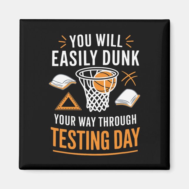 Imã Professor de dia de teste engraçado Sketll Dunk di (Frente)