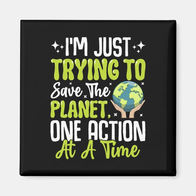 Imã Professor de Educação Ambiental Meme do Dia da Ter (Frente)
