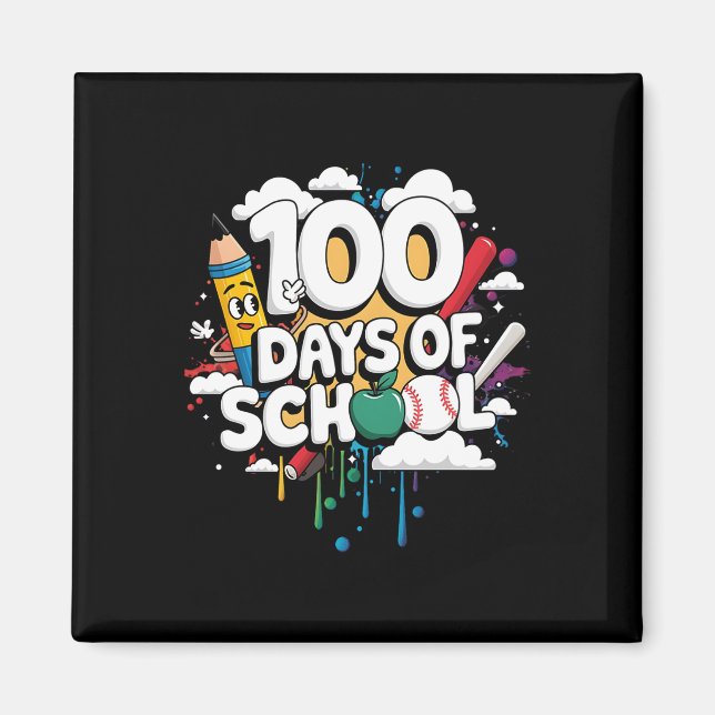 Imã Professor de equipamento engraçado para 100 dias & (Frente)