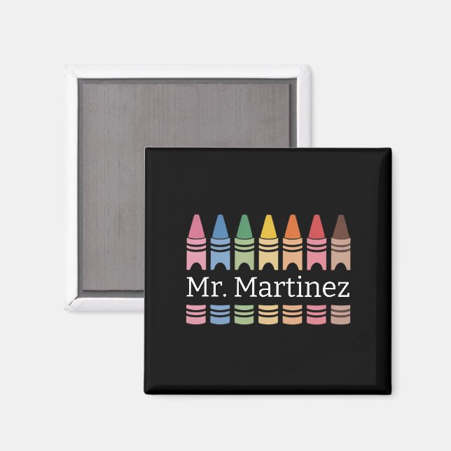 Imã Professor de Giz de Cera Personalizado Nome Fofo V (Front/Back)