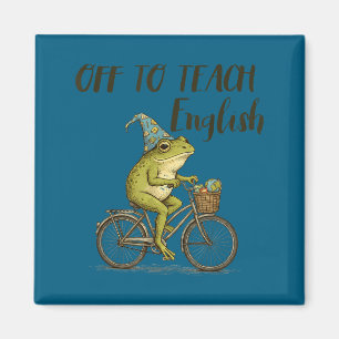 Imã Professor de Inglês Sapo Engraçado Ensino Arte Grá